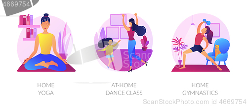 Image of Stay active amid quarantine abstract concept vector illustrations.