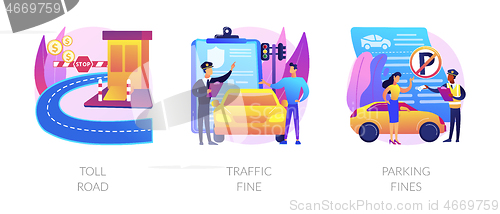 Image of Driving rules violation abstract concept vector illustrations.