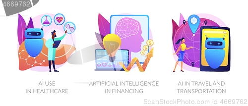 Image of Artificial intelligence implementation vector concept metaphors.
