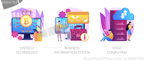 Image of IT infrastructure and technology integration abstract concept vector illustrations.