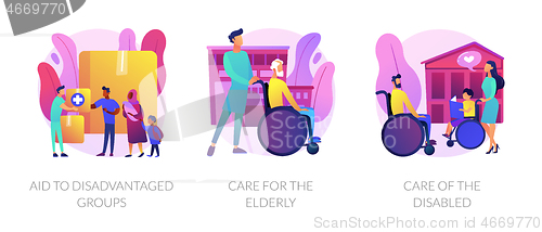 Image of Social support for people in need abstract concept vector illustrations.