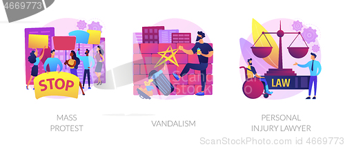 Image of Riots outrage abstract concept vector illustrations.