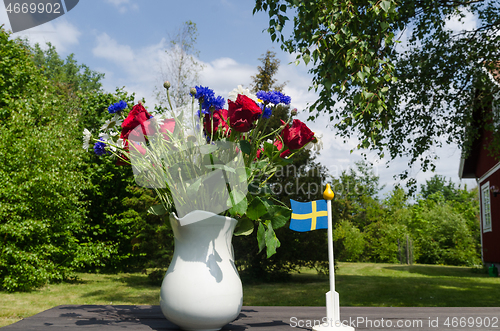 Image of Outdoors summer table decoration