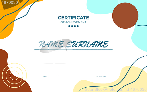 Image of Modern sertificate of appreciation template with geometric style elements. Illustration