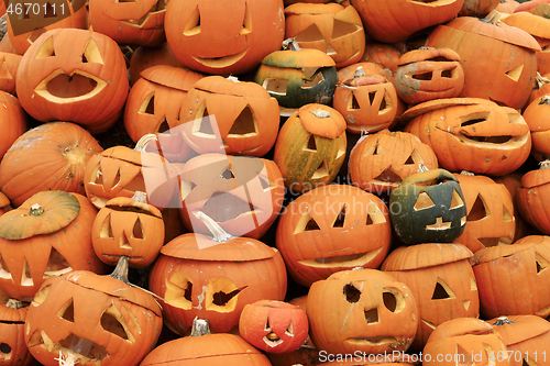 Image of Heap of Halloween Pumpkins