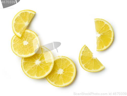 Image of lemon slices on white background