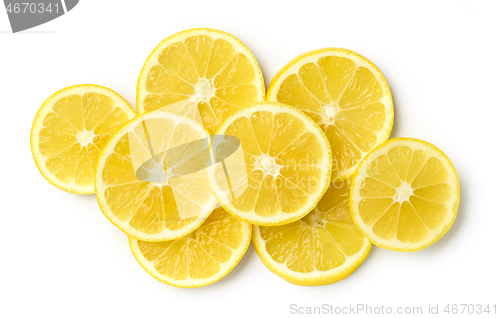 Image of lemon slices on white background
