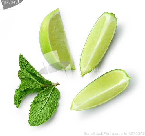Image of lime slices and mint
