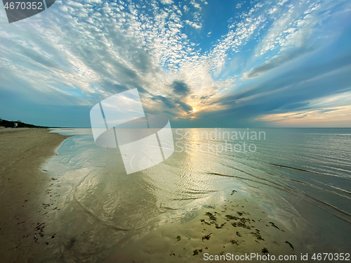 Image of beautiful sunset over the sea