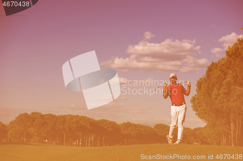 Image of golf player hitting long shot