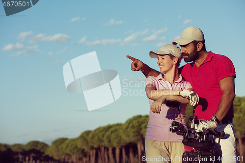 Image of portrait of couple on golf course