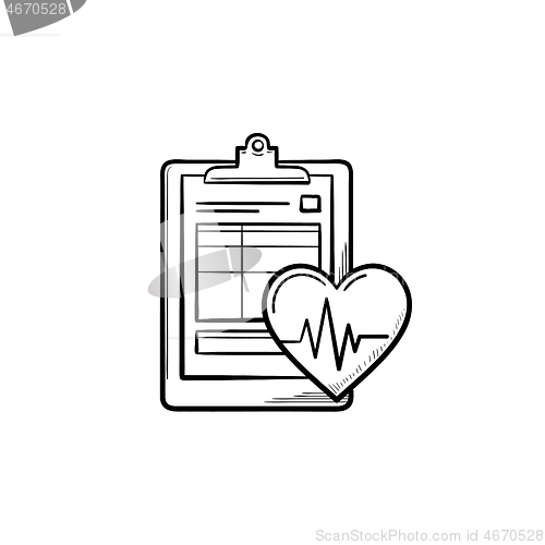 Image of Medical record hand drawn outline doodle icon.