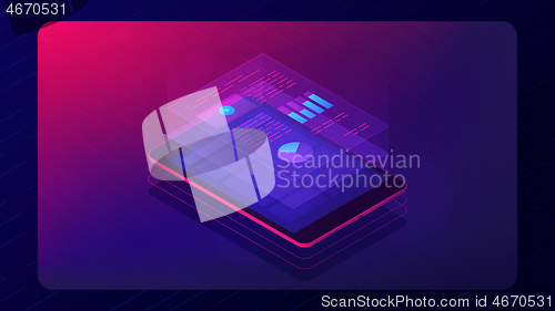 Image of Analysis cloud app concept 3d isometric vector illustration