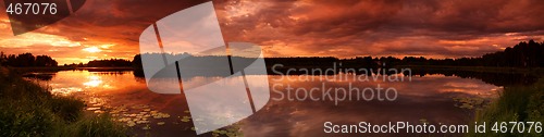 Image of Lake at sunset panorama