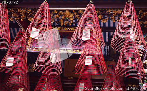 Image of Spiral incense burners at a Vietnamese temple