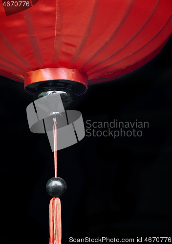 Image of Red Chinese lantern, view from below