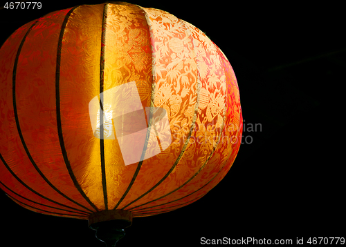 Image of Red Chinese lantern, view from below