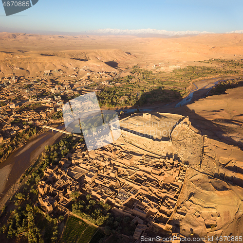 Image of Aerial view on Ait Ben Haddou in Morocco