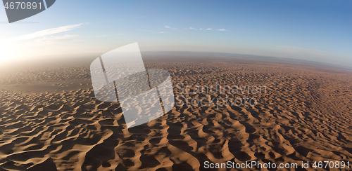 Image of Aerial panorama in Sahara desert at sunrise