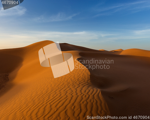 Image of landscape in desert at sunset