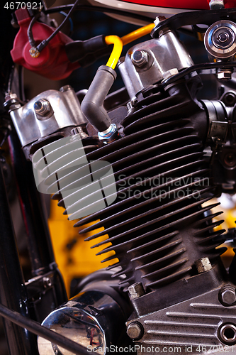 Image of Custom classic motorbike engine.