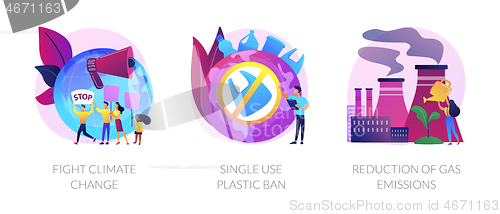 Image of Global warming problems solutions vector concept metaphors