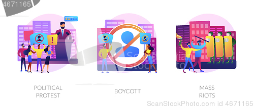Image of Public objection and disapproval abstract concept vector illustrations.