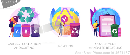 Image of Waste collection and recycling problems abstract concept vector illustrations.