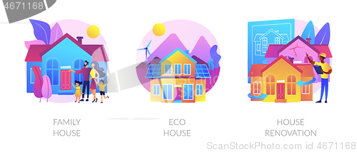 Image of Private property and construction service abstract concept vector illustrations.