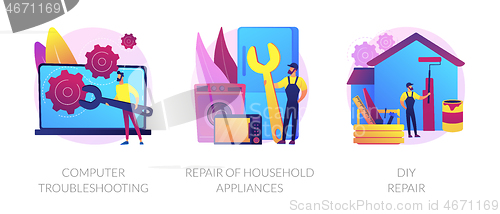 Image of Repair and maintenance services abstract concept vector illustrations.