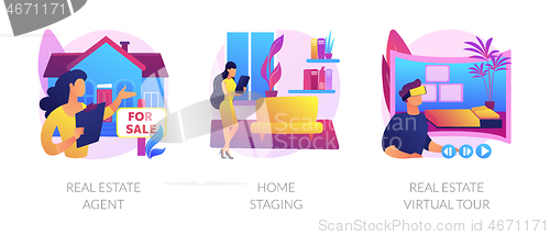 Image of Real estate buying experience abstract concept vector illustrations.