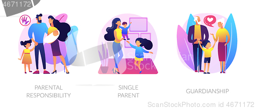 Image of Child custody abstract concept vector illustrations.