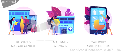 Image of Pregnancy and maternity vector concept metaphors.