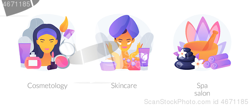 Image of Beauty treatment abstract concept vector illustrations.