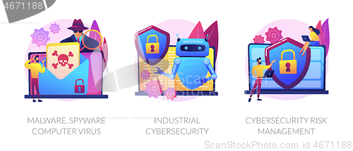 Image of Cybersecurity awareness vector concept metaphors