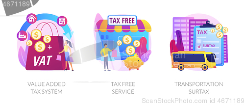 Image of Taxation control abstract concept vector illustrations.