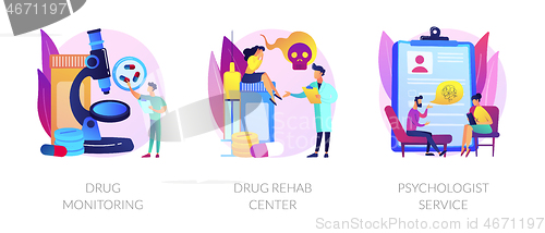 Image of Addiction treatment vector concept metaphors.