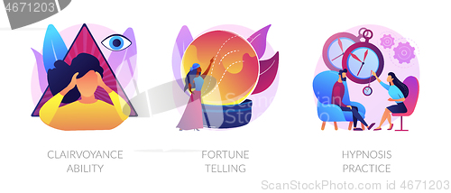 Image of Alternative spiritual practices abstract concept vector illustrations.