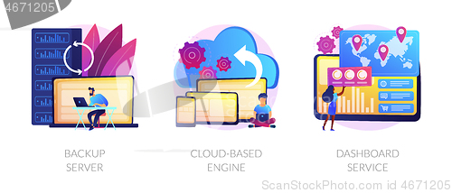 Image of Data processing and recovery vector concept metaphors