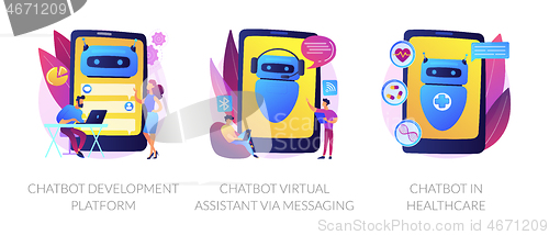 Image of Chatbot assistant vector concept metaphors.