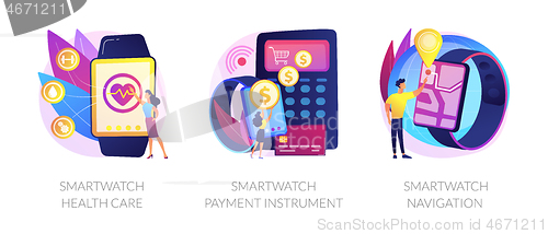 Image of Smartwatch applications use vector concept metaphors