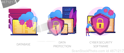 Image of Data protection metaphors set