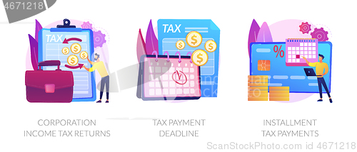 Image of Tax payment terms vector concept metaphors