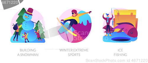 Image of Winter activities vector concept metaphors.