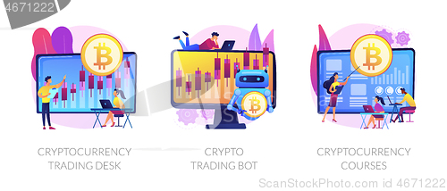 Image of Cryptocurrency trading vector concept metaphors