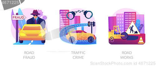 Image of Road safety abstract concept vector illustrations.