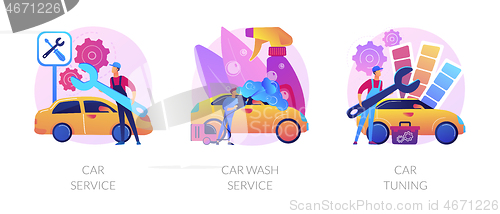 Image of Vehicle care services vector concept metaphors