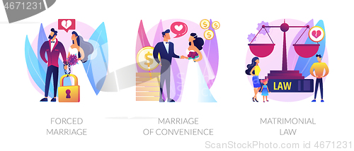 Image of Family law abstract concept vector illustrations.