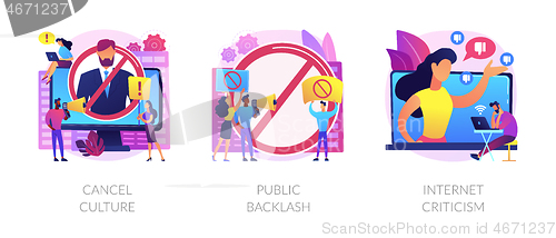 Image of Social media behavior abstract concept vector illustrations.