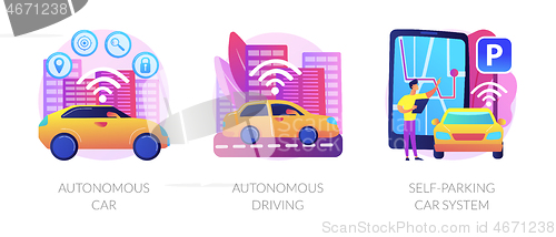 Image of Autonomous transport vector concept metaphors